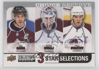 Joe Sakic, Peter Budaj, Paul Stastny