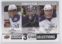 Anze Kopitar, Jason LaBarbera, Alex Frolov