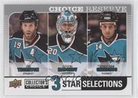 Joe Thornton, Evgeni Nabokov, Jonathan Cheechoo