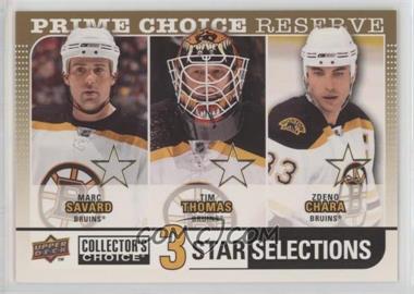 2008-09 Upper Deck Collector's Choice - [Base] - Prime Choice Reserve Gold #253 - Marc Savard, Tim Thomas, Zdeno Chara