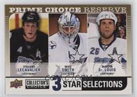 Mike Smith, Vincent Lecavalier, Martin St. Louis