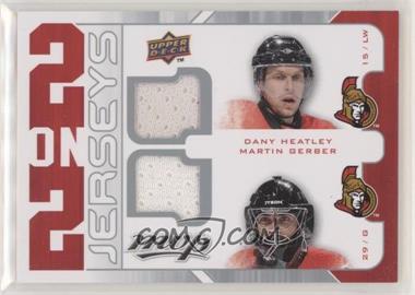 2008-09 Upper Deck MVP - 2 on 2 Jerseys #J2-THGS - Vesa Toskala, Martin Gerber, Dany Heatley, Alexander Steen