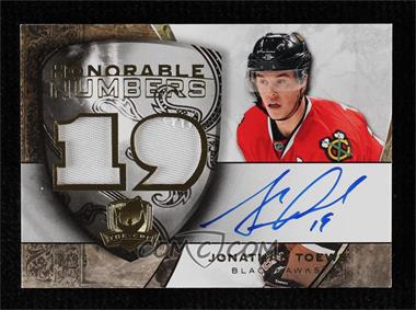 2008-09 Upper Deck The Cup - Honorable Numbers Patch Autographs #HN-JT - Jonathan Toews /19