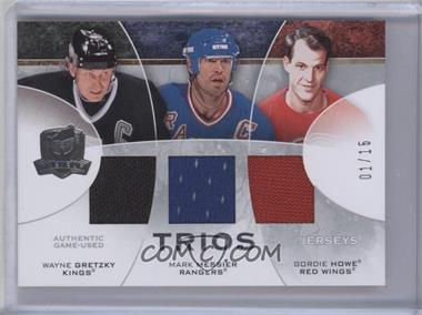 2008-09 Upper Deck The Cup - Trios - Jerseys #CJ3-GMH - Mark Messier, Gordie Howe, Wayne Gretzky /15