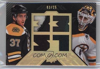 2008-09 Upper Deck UD Black - Dual Player Jerseys - Gold #BDJ2-FB - Patrice Bergeron, Manny Fernandez /25