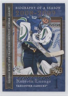 2008 Upper Deck Biography of a Season - [Base] #BS10 - Roberto Luongo