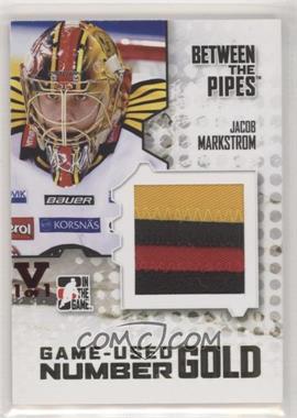 2009-10 In the Game Between the Pipes - Game Used Material - Number Gold ITG Vault Ruby #M-14 - Jacob Markstrom /1 [Noted]