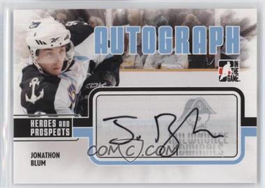 2009-10 In the Game Heroes and Prospects - Autographs #A-JBL - Jonathon Blum