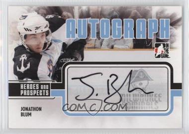 2009-10 In the Game Heroes and Prospects - Autographs #A-JBL - Jonathon Blum