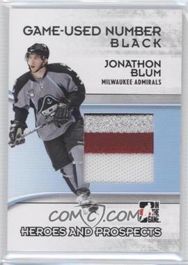 2009-10 In the Game Heroes and Prospects - Game-Used Number - Black #M-20 - Jonathon Blum /6