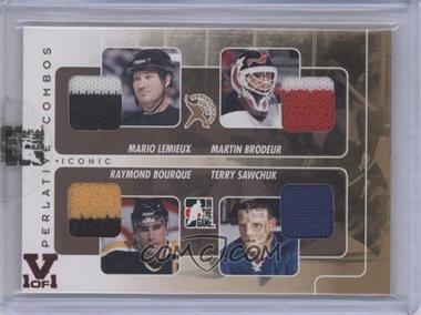 2009-10 In the Game Superlative Volume 2 - 2010 Spring Expo Combo Redemption - Gold ITG Vault Ruby #SC-44 - Mario Lemieux, Martin Brodeur, Ray Bourque, Terry Sawchuk /1 [Uncirculated]