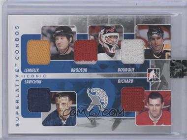 2009-10 In the Game Superlative Volume 2 - 2010 Spring Expo Combo Redemption - Silver #SC-25 - Mario Lemieux, Martin Brodeur, Ray Bourque, Terry Sawchuk, Maurice Richard /9