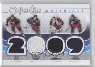 2009-10 O-Pee-Chee - OPC Quad Materials #J-JACK - Rick Nash, Rostislav Klesla, R.J. Umberger, Jakub Voracek