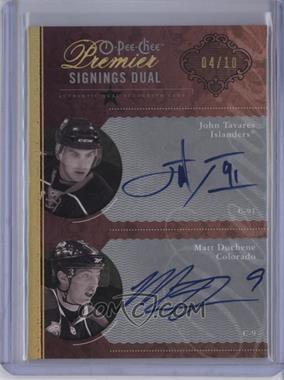 2009-10 O-Pee-Chee Premier - Premier Signings Dual - Gold #PS2-TD - Matt Duchene, John Tavares /10