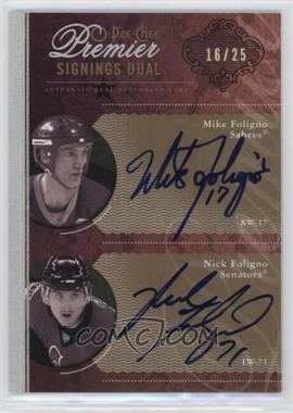 2009-10 O-Pee-Chee Premier - Premier Signings Dual #PS2-FF - Mike Foligno, Nick Foligno /25 [Noted]