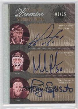 2009-10 O-Pee-Chee Premier - Premier Signings Triple #PS3-BEM - Tony Esposito /15