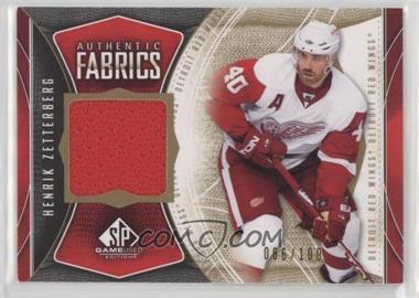 2009-10 SP Game Used Edition - Authentic Fabrics - Gold #AF-HZ - Henrik Zetterberg /100