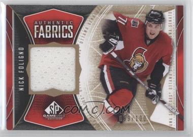 2009-10 SP Game Used Edition - Authentic Fabrics - Gold #AF-NF - Nick Foligno /100