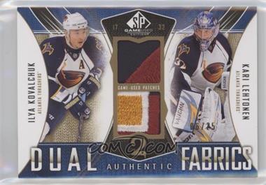 2009-10 SP Game Used Edition - Authentic Fabrics Dual - Gold #AF2-KL - Ilya Kovalchuk, Kari Lehtonen /25