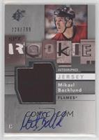 Rookie Autographed Jersey - Mikael Backlund [EX to NM] #/799