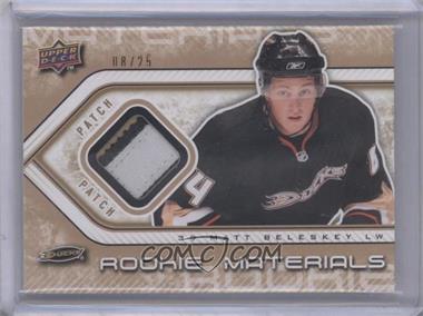 2009-10 Upper Deck - Rookie Materials - Patch #RM-BE - Matt Beleskey /25