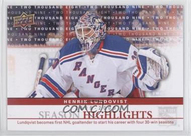 2009-10 Upper Deck - Season Highlights #SH5 - Henrik Lundqvist