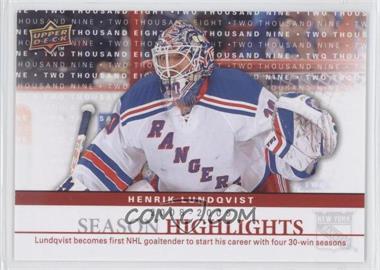 2009-10 Upper Deck - Season Highlights #SH5 - Henrik Lundqvist