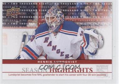 2009-10 Upper Deck - Season Highlights #SH5 - Henrik Lundqvist