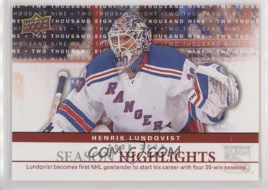 2009-10 Upper Deck - Season Highlights #SH5 - Henrik Lundqvist