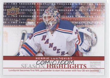 2009-10 Upper Deck - Season Highlights #SH5 - Henrik Lundqvist