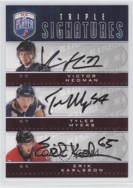 2009-10 Upper Deck Be a Player - Triple Signatures #S3-MKH - Victor Hedman, Tyler Myers, Erik Karlsson