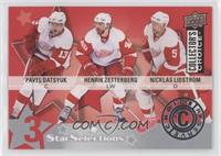 Pavel Datsyuk, Henrik Zetterberg, Nicklas Lidstrom