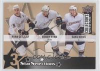 Ryan Getzlaf, Bobby Ryan, Saku Koivu