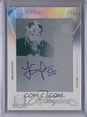 2009-10 Upper Deck The Cup - [Base] - Rookie Masterpieces Printing Plate Cyan Framed #MAS-122 - Autographed Rookie Patch - Jonas Gustavsson /1