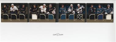 2009-10 Upper Deck UD Black - 6 on 6 Rivals 12 Swatch Hinged Card #ANA-SJS - Scott Niedermayer, Ryan Whitney, Ryan Getzlaf, Rob Blake, Patrick Marleau, Evgeni Nabokov, Jean-Sebastien Giguere, Joe Thornton, Jonathan Cheechoo, Devin Setoguchi, Chris Pronger, Corey Perry /25 [EX to NM]