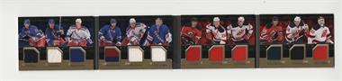 2009-10 Upper Deck UD Black - 6 on 6 Rivals 12 Swatch Hinged Card #NYR-NJD - Zach Parise, Henrik Lundqvist, David Clarkson, Chris Drury, Brendan Shanahan, Brandon Dubinsky, Brian Gionta, Nikolai Zherdev, Patrik Elias, Scott Gomez, Markus Naslund, Martin Brodeur /25