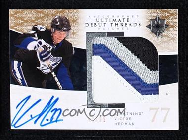 2009-10 Upper Deck Ultimate Collection - Autographed Ultimate Debut Threads Jerseys - Patches #SDT-VH - Victor Hedman /25