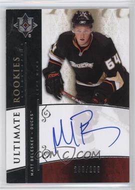 2009-10 Upper Deck Ultimate Collection - [Base] #101 - Ultimate Rookies Autographed - Matt Beleskey /299