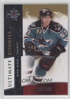 2009-10 Upper Deck Ultimate Collection - [Base] #153 - Ultimate Rookies - Ryan Vesce /399