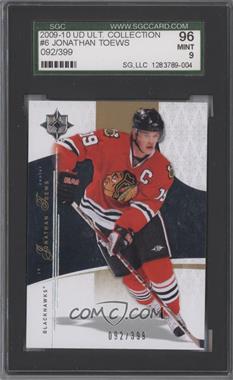 2009-10 Upper Deck Ultimate Collection - [Base] #6 - Jonathan Toews /399 [SGC 9 MINT]