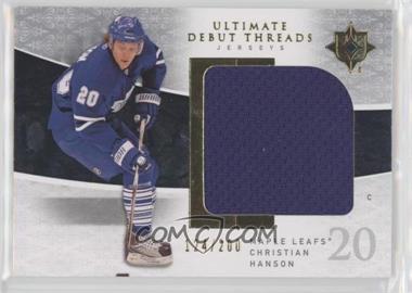 2009-10 Upper Deck Ultimate Collection - Ultimate Debut Threads #UDT-CH - Christian Hanson /200