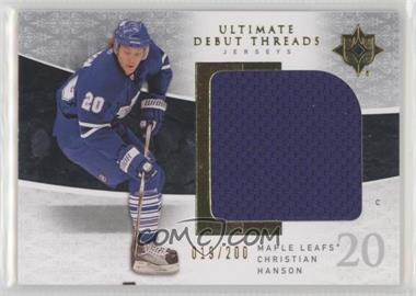 2009-10 Upper Deck Ultimate Collection - Ultimate Debut Threads #UDT-CH - Christian Hanson /200