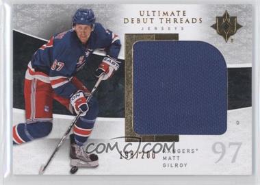 2009-10 Upper Deck Ultimate Collection - Ultimate Debut Threads #UDT-MG - Matt Gilroy /200