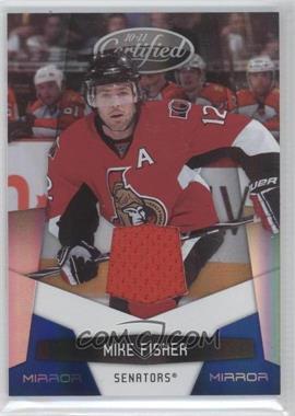 2010-11 Certified - [Base] - Mirror Blue Materials #102 - Mike Fisher /100