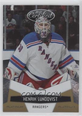 2010-11 Certified - [Base] - Platinum Gold #95 - Henrik Lundqvist /25