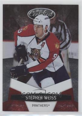 2010-11 Certified - [Base] - Platinum Red #63 - Stephen Weiss /999 [EX to NM]