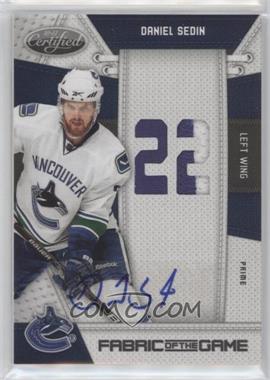 2010-11 Certified - Fabric of the Game - Die-Cut Jersey Number Materials Prime Signatures #DS - Daniel Sedin /5