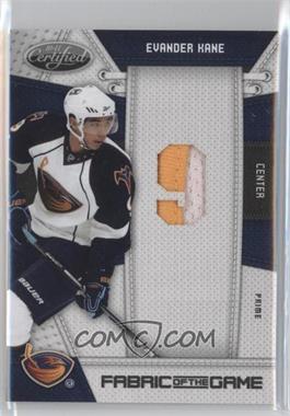 2010-11 Certified - Fabric of the Game - Die-Cut Jersey Number Materials Prime #EVK - Evander Kane /10