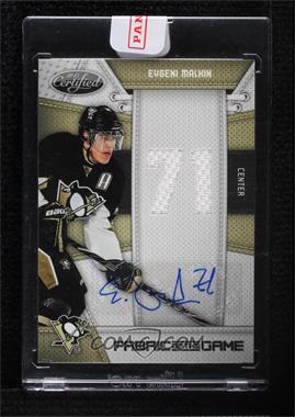 2010-11 Certified - Fabric of the Game - Die-Cut Jersey Number Materials Signatures #EM - Evgeni Malkin /25 [Uncirculated]