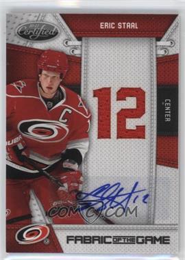 2010-11 Certified - Fabric of the Game - Die-Cut Jersey Number Materials Signatures #ES - Eric Staal /25